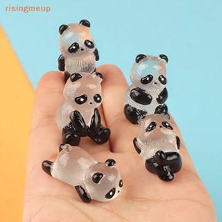 [risingmeup] พวงกุญแจ จี้การ์ตูนแพนด้า 3D เรืองแสง ขนาดเล็ก สร้างสรรค์ DIY สําหรับตกแต่งเครื่องประดับ ภูมิทัศน์ 1 ชิ้น