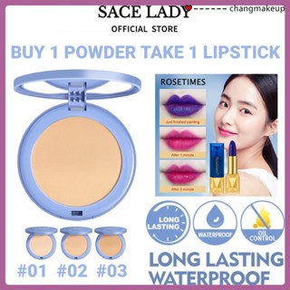 ชุดแต่งหน้า Sace Lady แป้งอัดแข็งพร้อมลิปสติกควบคุมความมันรองพื้นคอนซีลเลอร์รองพื้นกันน้ำ Hot Sale Matte Natural Lasting Sweatproof cod