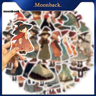 &lt;moonback&gt; สติกเกอร์ ลายการ์ตูนแม่มดฮาโลวีน กันน้ํา มีกาวในตัว สําหรับติดตกแต่งแล็ปท็อป กระเป๋าเดินทาง สเก็ตบอร์ด 50 ชิ้น