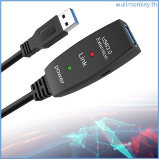 Wu สายเคเบิลต่อขยาย USB3 0 ตัวผู้ เป็นตัวเมีย พร้อมเครื่องขยายเสียงสัญญาณ สําหรับ Udisk โทรศัพท์ เครื่องเล่น MP3 MP4