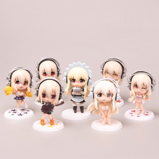 โมเดลฟิกเกอร์ อนิเมะ SUPER SONICO Supersonico Action Figure Swim Sets 7 ชิ้น ต่อชุด