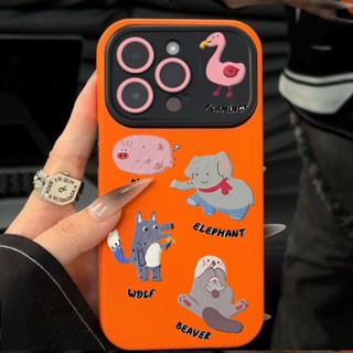 เคสโทรศัพท์มือถือ ซิลิโคนนุ่ม ลายสัตว์น่ารัก สําหรับ Iphone 14promax 13pro 12 11 7p