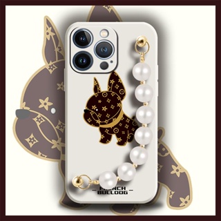 cute Liquid silicone shell Phone Case For iphone 13 Pro Max soft shell protective case Skin-friendly feel Pearl bracelet
