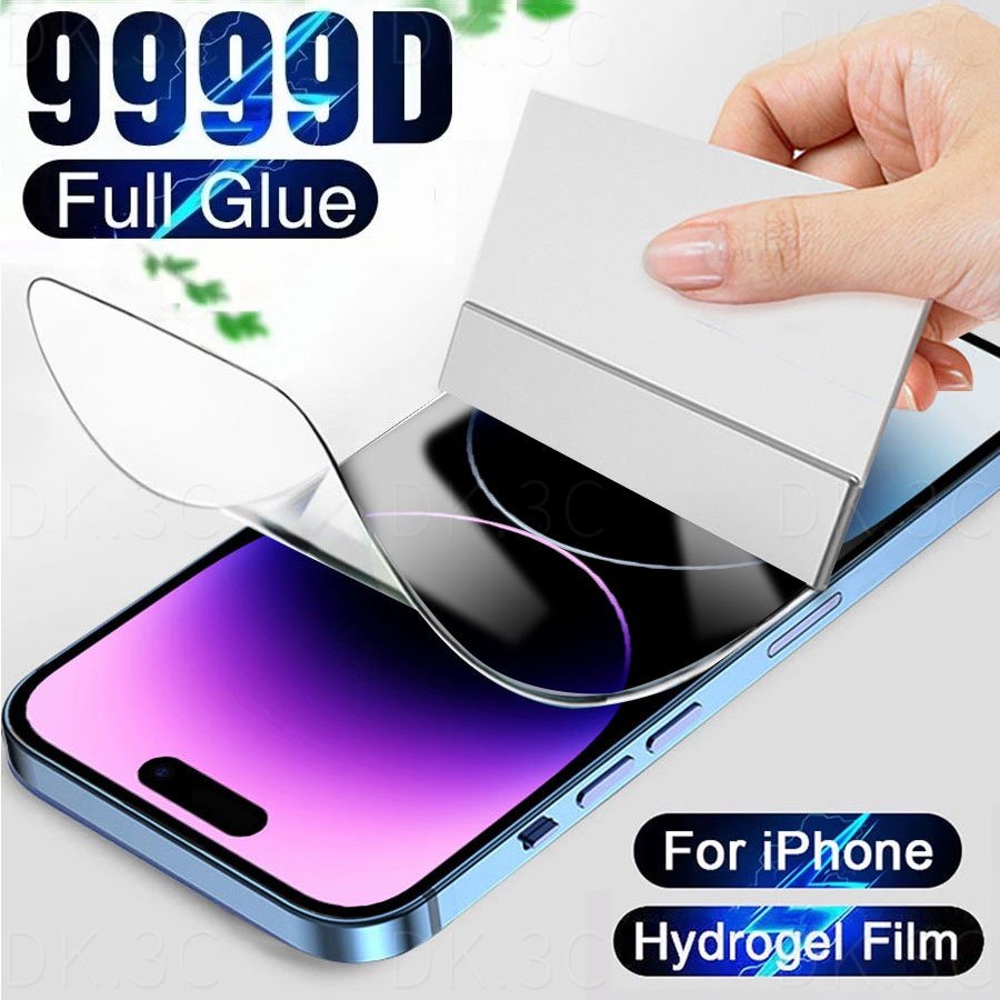 สําหรับ iPhone 14 15 13 12 11 Pro Max / 14 15 Plus ฟิล์มไฮโดรเจลนิ่ม ใส ป้องกันหน้าจอ