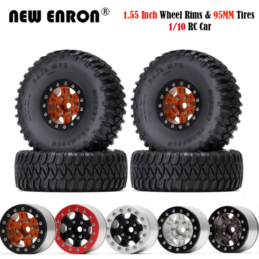 4pc 1.55 "ยาง RC ยางโลหะยางล้อล็อคขอบล้อ RC สำหรับชิ้นส่วนรถยนต์ RC 1/10 RC4WD D90 TF2 CC01 LC70 MST JIMNY เพลา AX90069