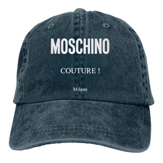 หมวกเบสบอล ผ้ายีน ลายกราฟฟิค Moschino Couture Milano สามารถปรับได้ สไตล์ฮิปฮอป JZ