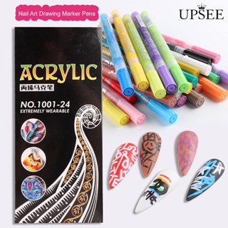 Upsee❀ปากกามาร์กเกอร์ กันน้ํา 12 สี สําหรับตกแต่งเล็บ DIY 12 ชิ้น