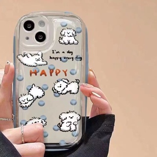 เคสโทรศัพท์มือถือซิลิโคน TPU ใส แบบนิ่ม ลายสุนัขน่ารัก กันกระแทก สําหรับ IPhone 14 13 11 Pro Max 12 8 7 Plus XS XR X