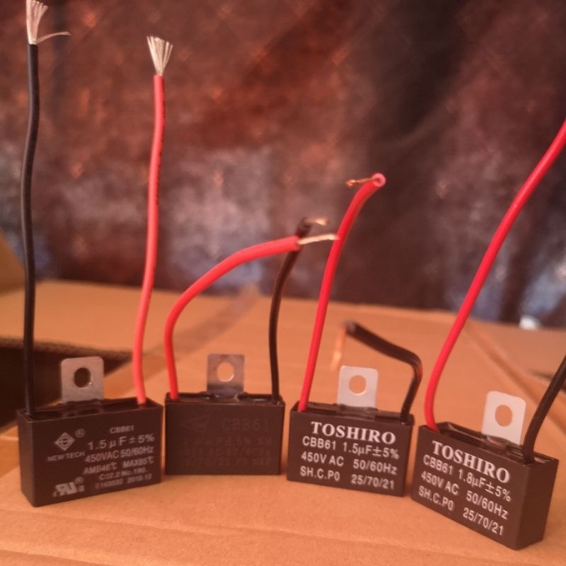 ชิ้นส่วนพัดลม แค๊ป1.5uf 450V คาปา 1.8UF 400V. ฮาตาริได้ แค๊ปพัดลม แค๊ปมอเตอร์ 1.5UF 1.8UF 2.0uf CBB6
