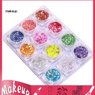 [Mk] เลื่อมสะท้อนแสง 3D 12 สี สําหรับตกแต่งเล็บ