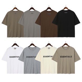 เสื้อยืดคอกลม แขนสั้น ผ้าฝ้าย พิมพ์ลายตัวอักษร FOG Essentials แฟชั่นสตรีท สําหรับผู้ชาย และผู้หญิง