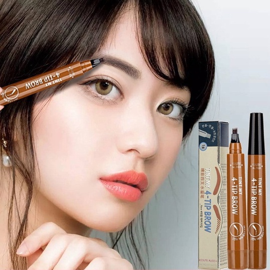 ดินสอเขียนคิ้ว 4 ส้อม แบบกันน้ำ ติดทนนาน ติดทนทาน คุณภาพดี 4 Fork Eyebrow Pencil [ร้านไทย เตรียมจัดส่งสินค้า]