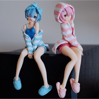 โมเดลฟิกเกอร์ PVC อนิเมะ Re:Life In A Different World From Zero Rem Ram Loungewear Sit Down ขนาด 15 ซม. ของเล่นสําหรับเด็ก