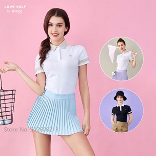 Love Golf เสื้อยืดโปโล แขนสั้น แบบแห้งเร็ว ระบายอากาศ เหมาะกับฤดูร้อน สําหรับผู้หญิง ไซซ์ S-XL