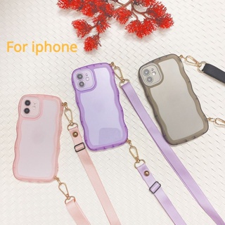 เคสซิลิโคนใส พร้อมสายคล้อง กันกระแทก สําหรับ IPhone Case 11 14 13 12 X Xs Xr Max 7 8 Plus Pro Max