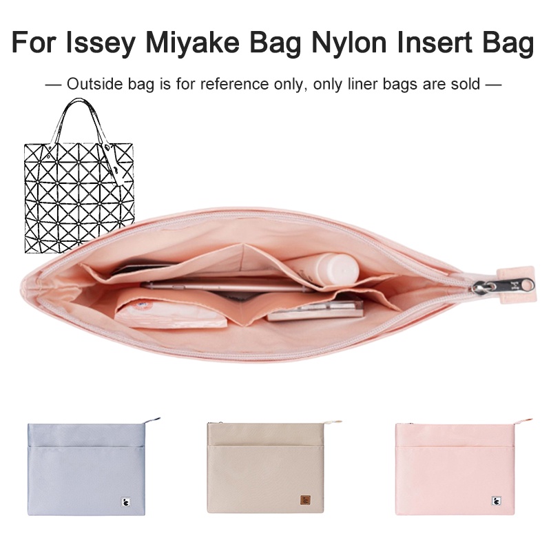 กระเป๋าถือ ผ้าซาติน แต่งซิป สําหรับใส่เครื่องสําอาง Issey Miyake 6 10 ช่อง
