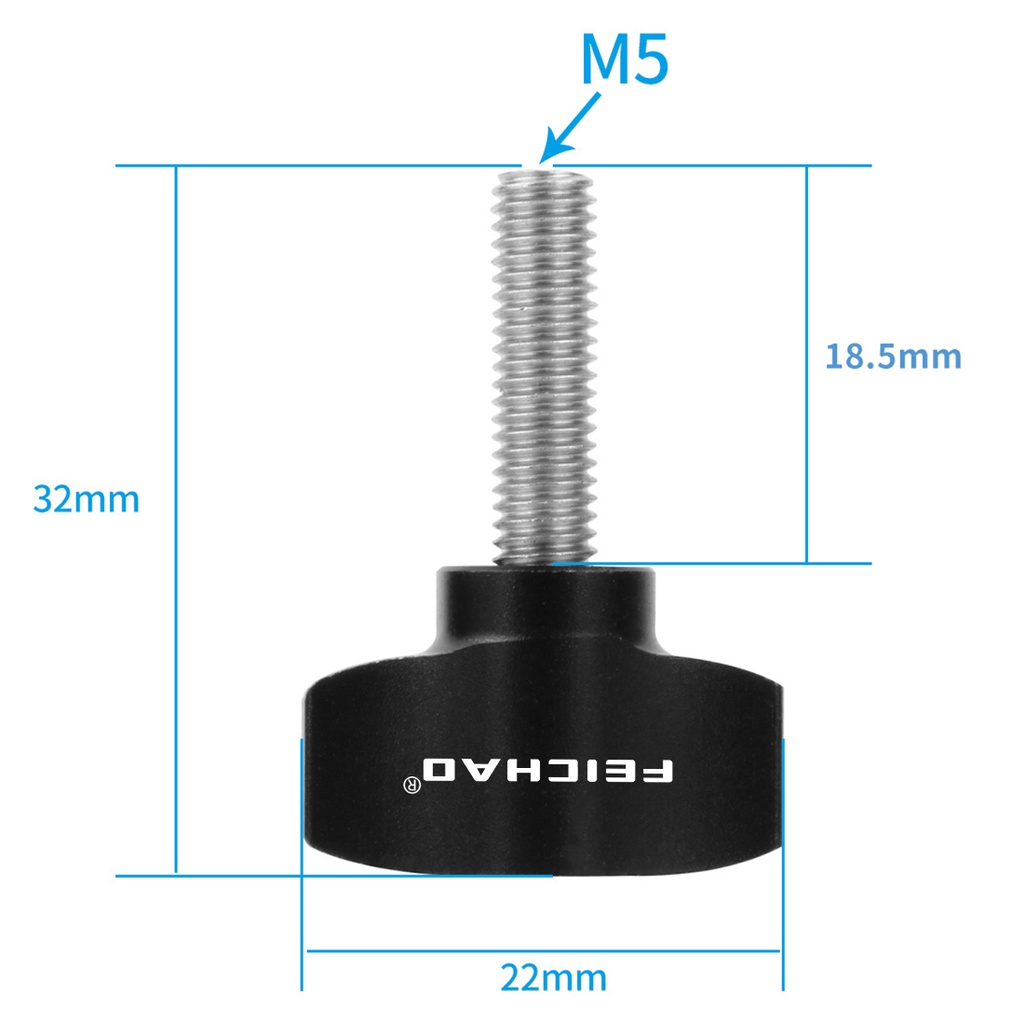 Feichao สําหรับ GoPro 13 12 11/Insta360 M5 ด้าย Bolt สแตนเลส & อลูมิเนียม T หัวมือกระชับสกรู Clamping Knob คู่มือจับสกรู