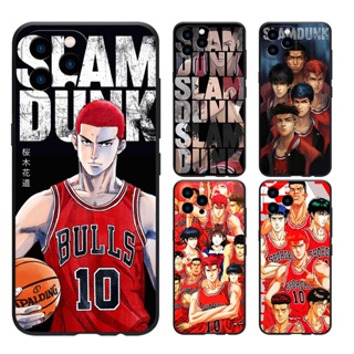 เคส IPHONE 12 13 14 PLUS PRO MAX MINI SLAM DUNK โทรศัพท์มือถือนิ่ม เนื้อแมตต์ สีดํา สําหรับ