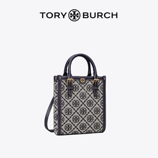 Tory Burch T MONOGRAM Jacquard กระเป๋าถือ กระเป๋าสะพายไหล่ ทรงโท้ท ลายดาว แฟชั่นสําหรับสตรี เหมาะกับการเดินทาง