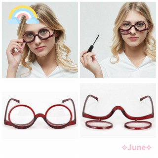 JUNE Portable Makeup Eyewear Resin Frame Folding Clamshell Reading Glasses Gift Lens +1.0~+4.0 Magnification Eyeglasses Elder  Rotating Magnifying Presbyopic Glasses/Multicolor