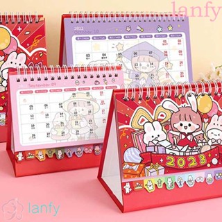 Lanfy ปฏิทินตั้งโต๊ะ 2023 เครื่องเขียน สําหรับนักเรียน บ้าน ออฟฟิศ