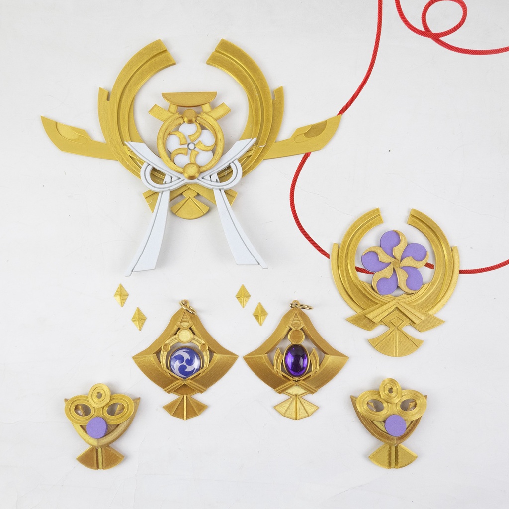 Genshin Impact Yae Miko Eye of God ต่างหูห้อย พร็อพคอสเพลย์ สําหรับปาร์ตี้ฮาโลวีน