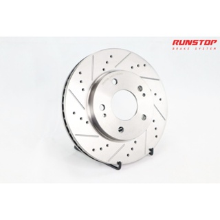 จานเบรค Runstop เจาะรู เซาะร่อง BSL ขนาดเดิม Brake disc จาน ม 270 MITSUBISHI  รุ่น TRITON 4x2 ตัวเตี้ย ราคาต่อคู่