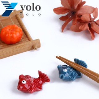 Yolo ที่วางตะเกียบ ช้อนส้อม รูปปลาน่ารัก สร้างสรรค์ สําหรับตกแต่งบ้าน ร้านอาหาร