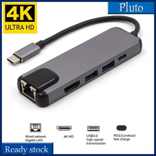 ใหม่ ฮับ Usb c เป็น Rj45 HD-MI Usb 3.0 Type c 4k Thunderbolt 3 สําหรับอีเธอร์เน็ต Lan