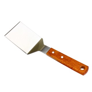 ไม้พายโลหะสำหรับกระทะเหล็กหล่อสแตนเลสไม้พายย่าง Slotted Spatula Turner ไม้พายปลาพร้อมที่จับไม้