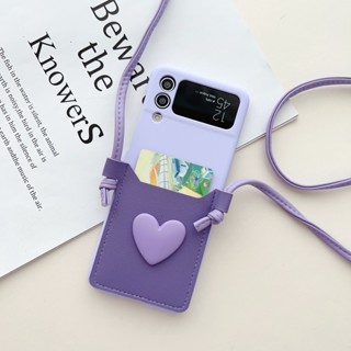 【Fold Love】เคสโทรศัพท์มือถือ PC แข็ง ฝาพับ กันกระแทก พร้อมช่องใส่บัตร สําหรับ SAMSUNG Z Flip 5 4 3 Find N2