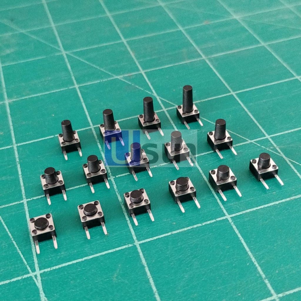 สวิทช์ กดติด-ปล่อยดับ Push Button Switch สวิทช์ปุ่ม TACT Switch DIP #D2P 6x6xHmm กดข้าง แบบ B (1 ตัว) – โปรปัง