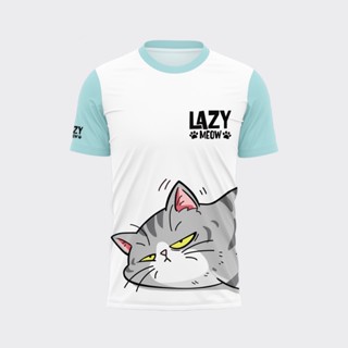 เสื้อวิ่งพิมพ์ลายแมวเหมียวขี้เซา LazyMeow