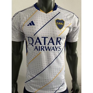 เสื้อกีฬาแขนสั้น ลายทีมชาติฟุตบอล Boca 23 24 ชุดเยือน ยืดหยุ่น สีขาว