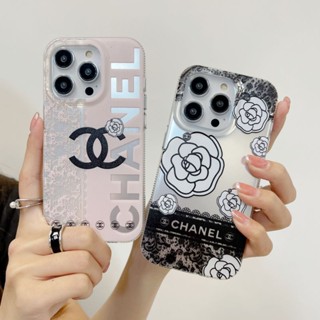 เคสโทรศัพท์มือถือ ลายดอกไม้ ดอกคามิเลีย สีเงิน หรูหรา สําหรับ iPhone 14Pro Max 13promax 12 11