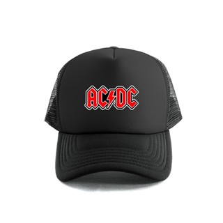 Ac/dc หมวกรถบรรทุก สีแดง สไตล์วินเทจ