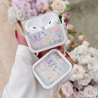 เคสหูฟังบลูทูธ แบบนิ่ม ผิวด้าน ลายผีเสื้อ ดอกกุหลาบ สําหรับ Airpods Pro 2 3 Air pods 1/2