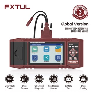 Fxtul M6 เครื่องมือวินิจฉัยรถจักรยานยนต์ OBD2 ทดสอบแบตเตอรี่ อ่านโค้ดความผิดพลาด การไหลของข้อมูล การพิมพ์ข้อมูล ไม่ได้ใช้งาน การวินิจฉัยระบบเต็มรูปแบบ รีเซ็ตคันเร่ง สําหรับ Yamaha Honda Kawasaki Suzuki Ducati Harley