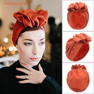 Fantastictrip African Head Wraps Elegant Retro Turban for Women Muslim Headscarf Cap