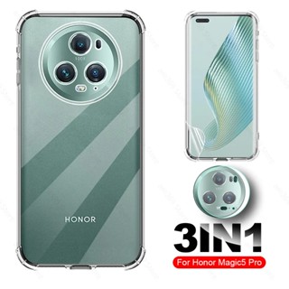 Protector Cover Clear Case + Screen soft hydrogel film + Camera Film For huawei For Honor Magic 5 Pro Magic5 Magic5Lite 6.67" Lite PGT-AN00 PGT-AN10 6.81" 6.73inch