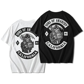 เสื้อยืด SONS OF ANARCHY แขนสั้นคอกลม Cotton 100% สกรีนลาย