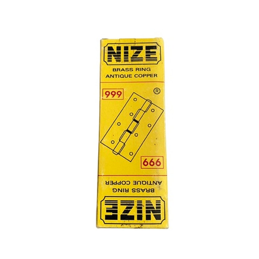 บานพับรมดำ ลาย AC แหวนทองเหลือง 4"x3" NIZE (กล่องละ 2 อัน) บานพับ บานพับประตู บานพับหน้าต่าง บานพับอ