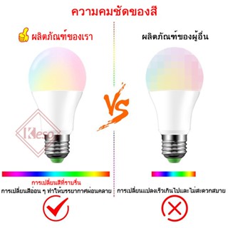 หลอดส่องสว่าง Keso หลอดไฟ led!โคมไฟเปลี่ยนสี 9W15W RGBW E27 เปลี่ยนสีได้ 16 สี LED BULB