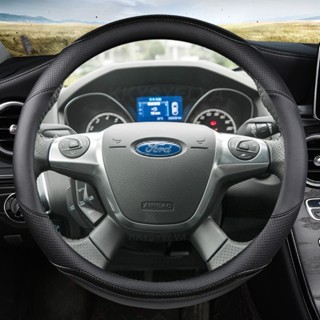 ปลอกหนังหุ้มพวงมาลัยรถยนต์ คาร์บอนไฟเบอร์ อุปกรณ์เสริม สําหรับ Ford Focus 3 2012-2014 C-MAX 2011-2014 KUGA Escape 2013-2016