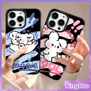 สำหรับ iPhone 11 เคสไอโฟนสีดำเคลือบเงา TPU เคสนิ่มกันกระแทกป้องกันกล้องน่ารักสุนัขทอดกระต่ายเข้ากันได้กับ iPhone 14 13 Pro max 12 Pro Max 11 xr xs max 7Plus 8Plus