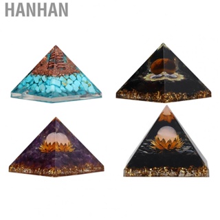 Hanhan Crystal Pyramid Decoration Reduce Stress Crystal Crushed Stone Pyramid for Meditation for Home