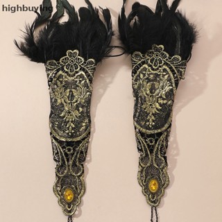 [highbuying] ถุงมือยาว ลูกไม้ ทองธรรมชาติ สร้อยข้อมือ ผู้หญิง ปาร์ตี้ เซ็กซี่ ถุงมือ ไร้นิ้ว เกินจริง โกธิค ลูกไม้ ถุงมือตาข่าย อุปกรณ์เสริม ใหม่ พร้อมส่ง