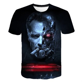 เสื้อยืด พิมพ์ลายภาพยนตร์ Science Fiction Streetwear T800 Dark Fate สําหรับผู้ชาย