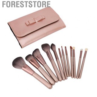 Foreststore 12pcs Makeup Brush Kit Handheld Soft Synthetic Fibers Cosmetics Brushes LJ4