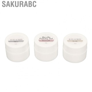 Sakurabc Solid Nail Art Wire  Gel 3 Colors Line Pulling Metallic Painted Nail